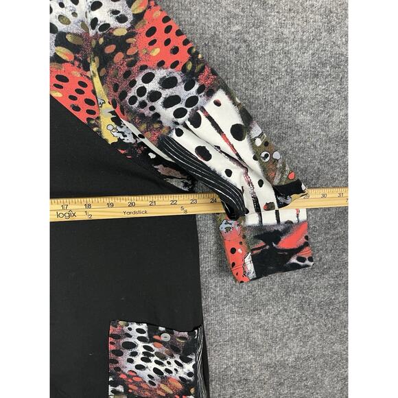 Ali Miles Woven Popover Tunic XL with Pocket in a Abstract Multi Print Patch - Picture 8 of 12
